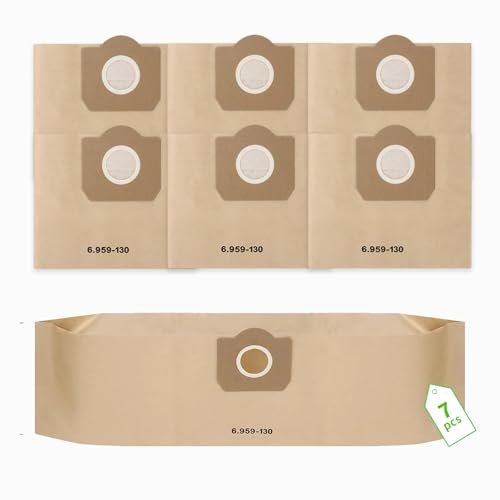 6 Bolsa de aspiradora para Karcher 6.959-130.0 para WD3 WD3P MV3 MV3P Premium A2201 A2204 A2504 A2554 A2251 A2604 bolsas de papel Aspirador multiusos Kärcher (7) (7 Bolsas)