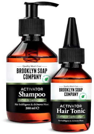 Brooklyn Soap Company Activator Hair Bundle - Shampoo 200 ml & Hair Tonic 100 ml - Haarwachstum anregen & Haarausfall entgegenwirken - Hair Growth Set für die tägliche Haarpflege