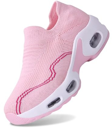 Allbestop Basket Sport, Chaussure Orthopédique Tennis d'Amortisseur Sneaker Zéro-Drop Femme Running Basket Randonnée Femme Chaussures Marche Jogging Large, Chaussures de Sport de Taekwondo(Rose,43)