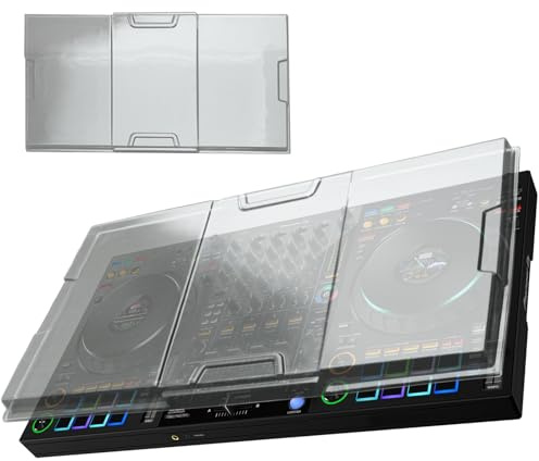 MiKiJoy4U Polycarbonate Dust Cover for Pioneer DJ DDJ-FLX10, Transparent PC Hard Shell DJ Equipment Protective Cover, Dustproof Shockproof Pet-Scratch Spill Resistant for Travel