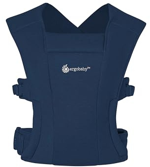 Ergobaby Embrace bärsele för nyfödda från födseln extra mjuk, 2-positioner magstöd babybärväska ergonomisk, midnattsblå