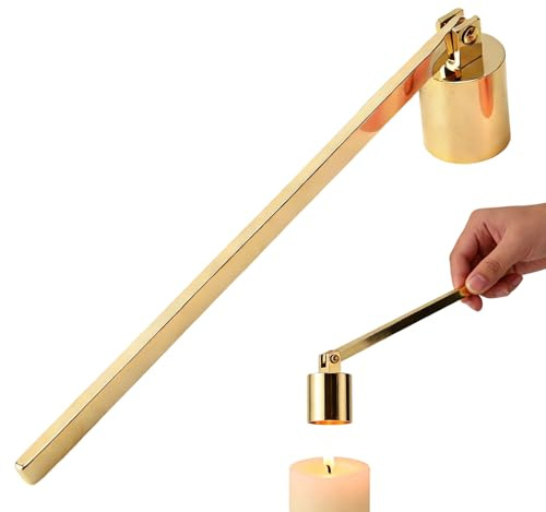 VTYTZZ Estensore per candele, pinza estintore, per candele, per spegnere candele, con manico lungo, estintore per candele, in acciaio inox, strumento manuale (oro)