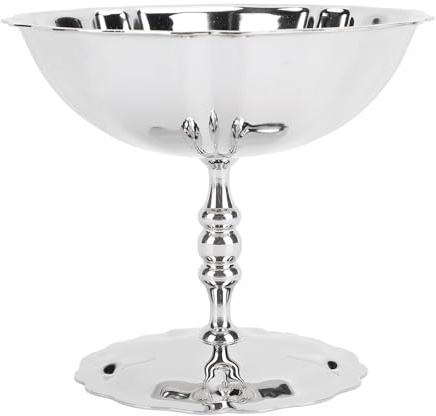 Srliya Glassskål i Rostfritt Stål Hög Dessertserveringsskål Glasskopp Dessertkopp 200 Ml Glänsande Liten Lätt Att Förvara med Mönster för Hemmafester Hotell Restauranger