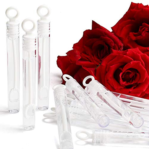 112 Pack Mini Wedding Bubble Wand (White Circle Style), Ideal Party Favors for Anniversaries, Celebration Supplies, Valentine’s Day, Pool Parties, Family Reunion, and Great Gift for Couple Boy Girl