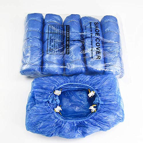 DEDC Einweg-Kunststoff-T-Form Schuhüberzieher für Zuhause und Büro, 100 Stück