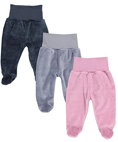 TupTam Polaina de Bebé para Niñas de Terciopelo, Pack de 3, Mix de Colores 1, 56