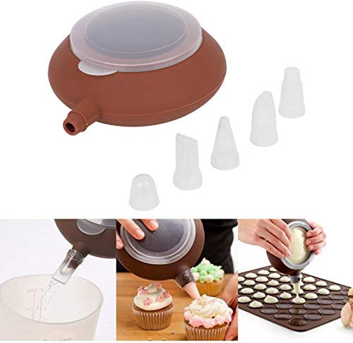 Molde para hornear, 1 pieza grande de silicona para macarrones, molde para hornear, decoración, pastelería, crema, torta, boquilla, herramienta, antideslizante, a prueba de golpes, resistente a la pen