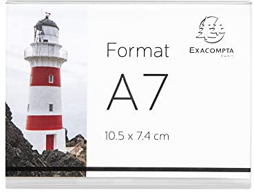 Exacompta - Réf. 87058QD - Lot de 10 porte-étiquettes à poser pour étiquettes, votre nom ou tout autre support - dimensions 10,5 x 7,4 cm horizontal - format à classer A7 - Couleur cristal