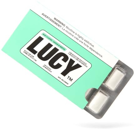 LUCY™ Nicotine Gum 2mg, 100 Count, Mint - Health Canada Natural Health Product NPN 80120060 - NRT Stop Smoking Aid, Reduce Withdrawal Symptoms & Cravings