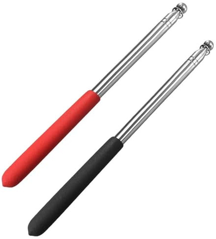 2 st 160 cm teleskopiska flaggstänger, utdragbara handhållna flaggstänger rostfritt stål med halkfritt grepp för turguider och pekare för lärare (slumpmässig färg)