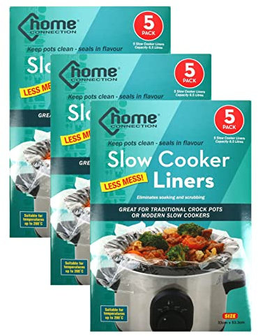 JMS we create smile - 15Pcs Slow Cooker Liners In Hanging Card 6.5L Universal Size 30 x 55cm for Crock Pot Easy Clean Covers Cooking Bags 200ºC For Round & Oval Cookers