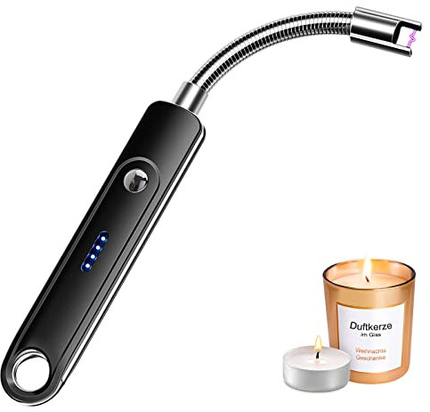 Eletorot Stabfeuerzeug Elektrisch USB-Aufladbar mit Sicherheitsschloss-Winddichtes Langstab-Feuerzeug für Kerzen,Gasherd,Kamin,Camping