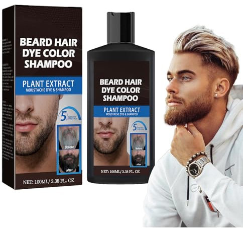 Macchie Barba Shampoo e Tintura per Capelli e Barba, Dye Elimina Grey Capelli Grigii Per Un Aspetto Più Pieno