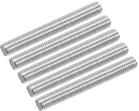 uxcell 5Pcs M6 x 50mm Fully Threaded Rod 304 Stainless Steel Bar Studs