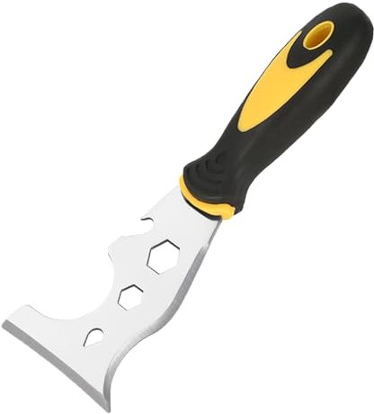 Herramienta raspadora 13 en 1 de acero inoxidable con agarre de goma suave, removedor de pintura, raspador de papel pintado, herramienta profesional para quitar pintura rápida y papel tapiz