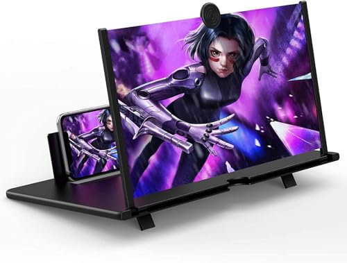 Homavit Amplificador de Pantalla de móvil, 18 Pulgadas HD Lupa para movil, Amplificador de Pantalla, para Todos los Smartphones, para Ver películas y Videos (Negro)