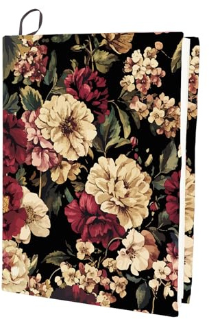 craspire Couvre-Livre Extensible en Nylon à Fleurs Retro Lavable Réutilisable Grand protège-Livre Elastique Convient pour Les Livres à Couverture Dure de 9 x 11 Pouces Salle de Classe