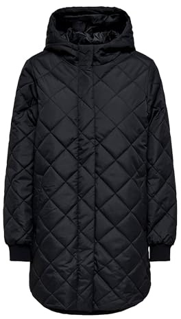 ONLY Onljuliet - Cappotto trapuntato, con zip Otw Noos, Nero, L