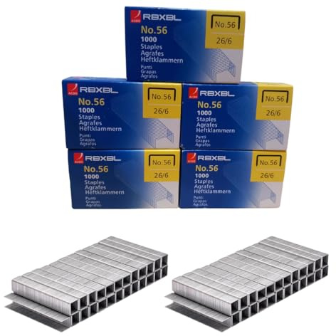 5000pk 26/6 Staples – Durable Alloy Anti-Jam Design, Compatible with Standard Staplers, Multipurpose Use for Office, Home and School Sheet Fasten