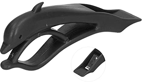 Qudinip Pelafrutta a Forma di Delfino, Utensile da Ergonomico per Sbucciare Pere e Patate, Realizzato in Plastica ABS, 12,7x4,7 Cm (Nera)