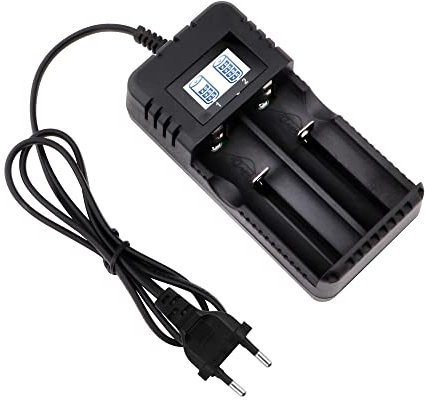 GIGIIS Cargador Universal de Baterías 18650 Cargador Inteligente de Baterías Recargables Pantalla LED 2 Ranuras Compatible con una Variedad de baterías Li-Ion 3.7 V 26650/18650