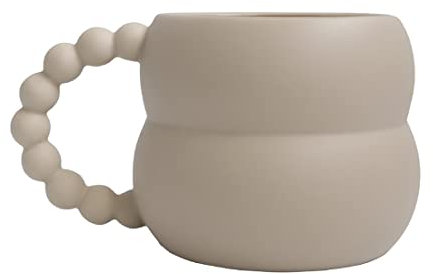 Torribaly 200ML Tasse créative en céramique, Tasse à café mignonne, tasse cappuccino mug, tasse à café en porcelaine, tasse à café en faïence, tasse en céramique, blanc cassé