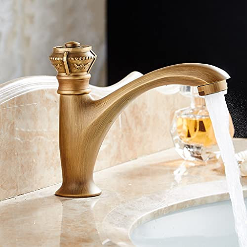 Küchenarmatur, Vintage-Einzel-Kaltwasserhahn, geriebener Bronze, antiker Küchenspüle-Mischbatterie, Retro-Einhebelmischer, Deckmontage-Wasserhahn, Badezimmer-Waschtisch, Waschbecken aus massivem
