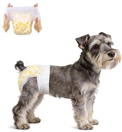 Flying Paws Couches pour Chienne Femelle, 15 Couches Jetables Taille XS (22-38cm), Culottes de Chaleur 360° avec Ceinture Extensible, Super Absorbantes pour Incontinence, Convient Aussi aux Chats