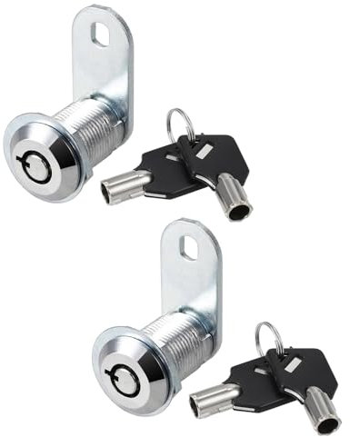 TOP-VIGOR 2 cerraduras tubulares de leva de 40 mm, cerradura de seguridad para buzón, cerradura de seguridad para puerta, cajón, armario, buzón, llaves diferentes