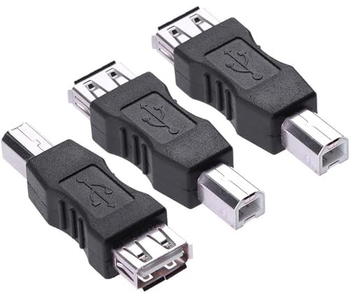 Greluma 3 STK USB 2.0 A-Buchse auf USB B-Drucker-Stecker-Adapter-Konverter