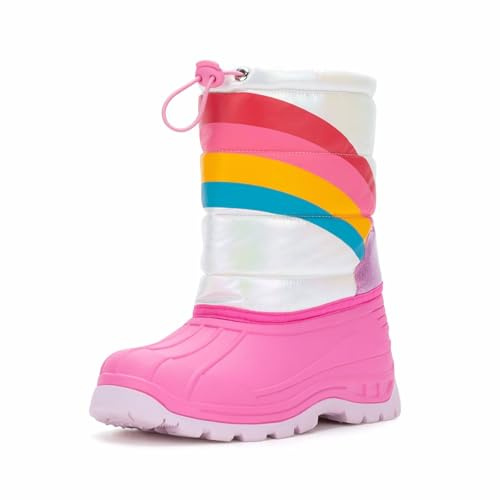 FUNCOO PLUS Toddler Warm Boots Girls Winter Snow Boots Child Rain Boot Waterproof Shoes Outdoor Size10