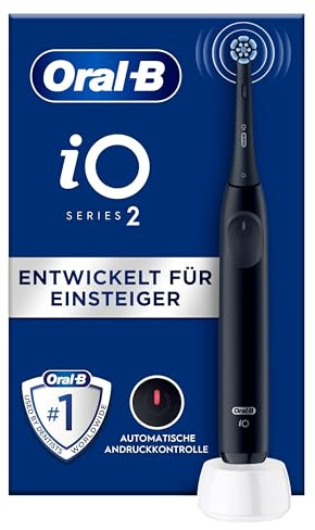 Oral-B iO Series 2 Electric Toothbrush, 3 Cleaning Modes for Dental Care, Magnetic Technology, Designed by Braun, Night Black