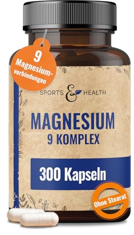 Magnesio Complex Alta Dosi 400mg - [300x Capsule - 9 Composti ] – Magnesio Alta Dosi Capsule – Completo Vitamina B –, Bisglicinato