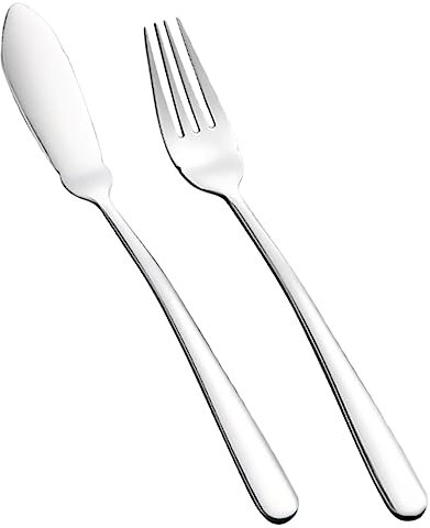 Alipis 2er Set Edelstahl Fischmesser Und Fischgabel Hochwertige Bestecksets Für Steak Und Dinnerware Ideal Für Zuhause Und Restaurants Edles Silberdesign