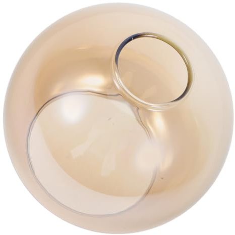 HOLIDYOYO Pantalla Lámpara Vidrio Ámbar Transparente Media Esfera Diseño Resistente Viento para Lámparas Colgantes y Apliques Interiores Decorativos