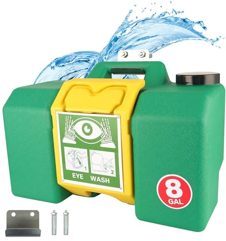 Portable Eye Wash Station 8 Gallon-OSHA/ANSI Approved, Wall-Mounted