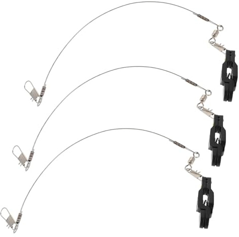 KICHOUSE Lot de 3 Agrafes Pivotantes à Largage Rapide pour Pêche en Mer Clips en Acier Inoxydable Anticorrosion Accessoires Polyvalents pour Leurres et Hameçons pour Bateau et Pêche