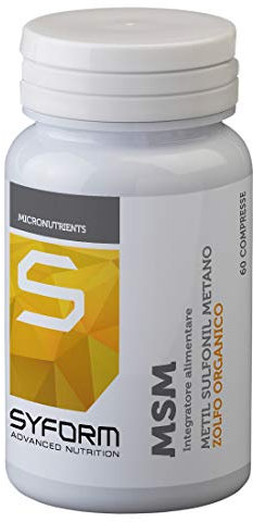 SYFORM MSM INTEGRATORE ALIMENTARE 60 CPS Zolfo organico per infiammazioni articolari e alterazioni cutanee. Metil Sulfoni Metano, contrasta infiammazioni articolari e alterazioni cutanee