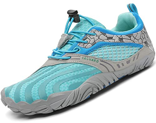 SAGUARO Barfotaskor barfota sneakers flickor andningsbara minimalistiska sneakers, 24–36 EU, Himmelsblå, 24 EU