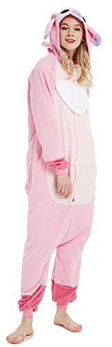 Stitch Onesie Relaxo Costume Jumpsuit Animale Relax Costume Donna Uomo Pigiama Halloween Pigiama Cosplay Adulti Carnevale Costume intero, Colore: rosa., S