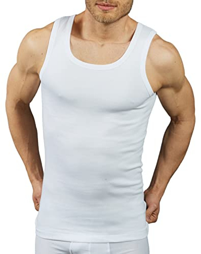 VP PINUCCIO VENEGONI Set 2 Canottiere Caldo Cotone Uomo Intima Felpato 100% Made in Italy Canotta Uomo Spalla Larga Bianca Vogatore Intimo Uomo Termico Canottiera Invernale Canotta Uomo