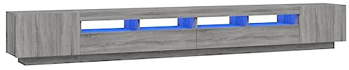 vidaXL Set Muebles TV LED 3 Piezas Pared Armario Decoración Almacenamiento Salón Sala de Estar Dormitorio Madera Contrachapada Gris Sonoma