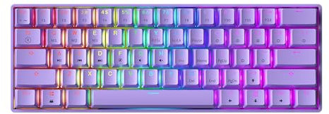 GK61 Teclado mecánico para juegos – 61 teclas multicolor RGB iluminado LED retroiluminado con cable programable para PC/Mac Gamer (Gateron óptico negro, lavanda)