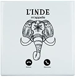 Fabulous Carreau Ceramique Décoratif 10,8 x 10,8 cm - L'Inde M'Appelle Eléphant Culture Voyage