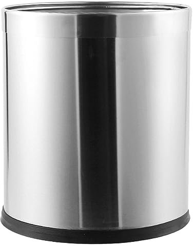 Happyyami Poubelle Double Couche En Inox 10l Corbeille à Déchets De Cuisine Bac De Poubelle Mince Corbeille le En Métal Acier Inoxydable Papier Toilette Bureau Couche Double