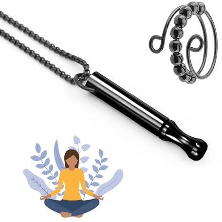 XIMKONTER 2Pcs Atemkette Rauchentwöhnung Edelstahl, Original V2 Halskette Rauchfrei Original Raucherentwöhnung Halskette AtmungshalsketteRauchentwöHnung Atemkette Rauchentwöhnung (Art Deco)