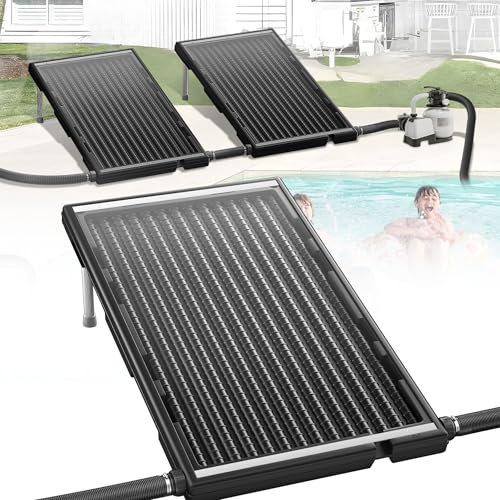 HENGMEI 2er Sets Sonnenkollektor Poolheizung Poolheizungen Solar Heizungen Pool Heizung Solarmatte für Warmwasser Gartendusche Pool, Vertikales Paneele, 111.5 x 65cm