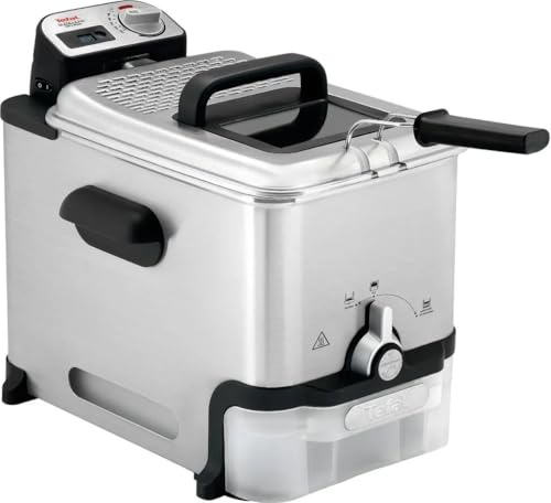 Tefal Oleoclean Pro Elektrische Fritteuse, 3,5 L, automatische Ölfilterung, XL-Kapazität, 4-6 Personen, leicht zu reinigen, spülmaschinenfeste Teile, einstellbare Temperatur, Sichtfenster, FR8041