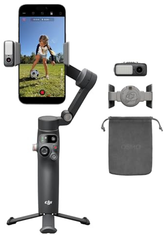 DJI Osmo Mobile 8 Gimbal Stabilizer for Phone, Native Tracking with Audio & Lighting, 360° Pan Rotation, Built-in Extension Rod & Tripod, 10h Battery, Extension Rod, Robust 3-Axis Stabilization