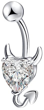 TOPPERFUN Anello Ombelicale Donna Inox con Zirconi Accessorio Piercing Ipoallergenico Decorazione Elegante per Piercing Ombelico